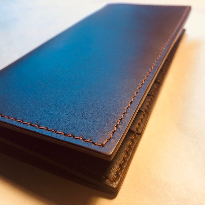 Brown Handcrafted Cowhide Genuine Leather Men's Long Bifold Premium Wallet