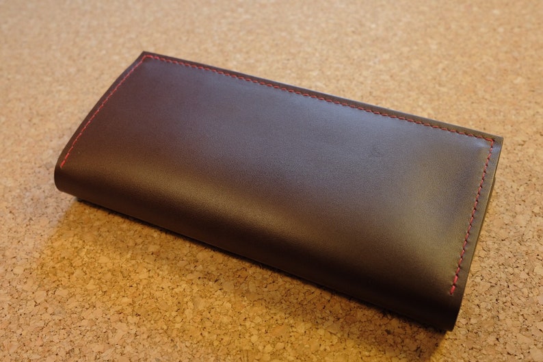Brown Handcrafted Cowhide Genuine Leather Men's Long Bifold Premium Wallet
