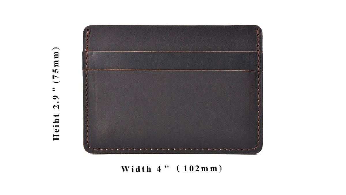 Genuine Leather Card Holder Wallet for Men and Women Slim Minimalist Credit Card