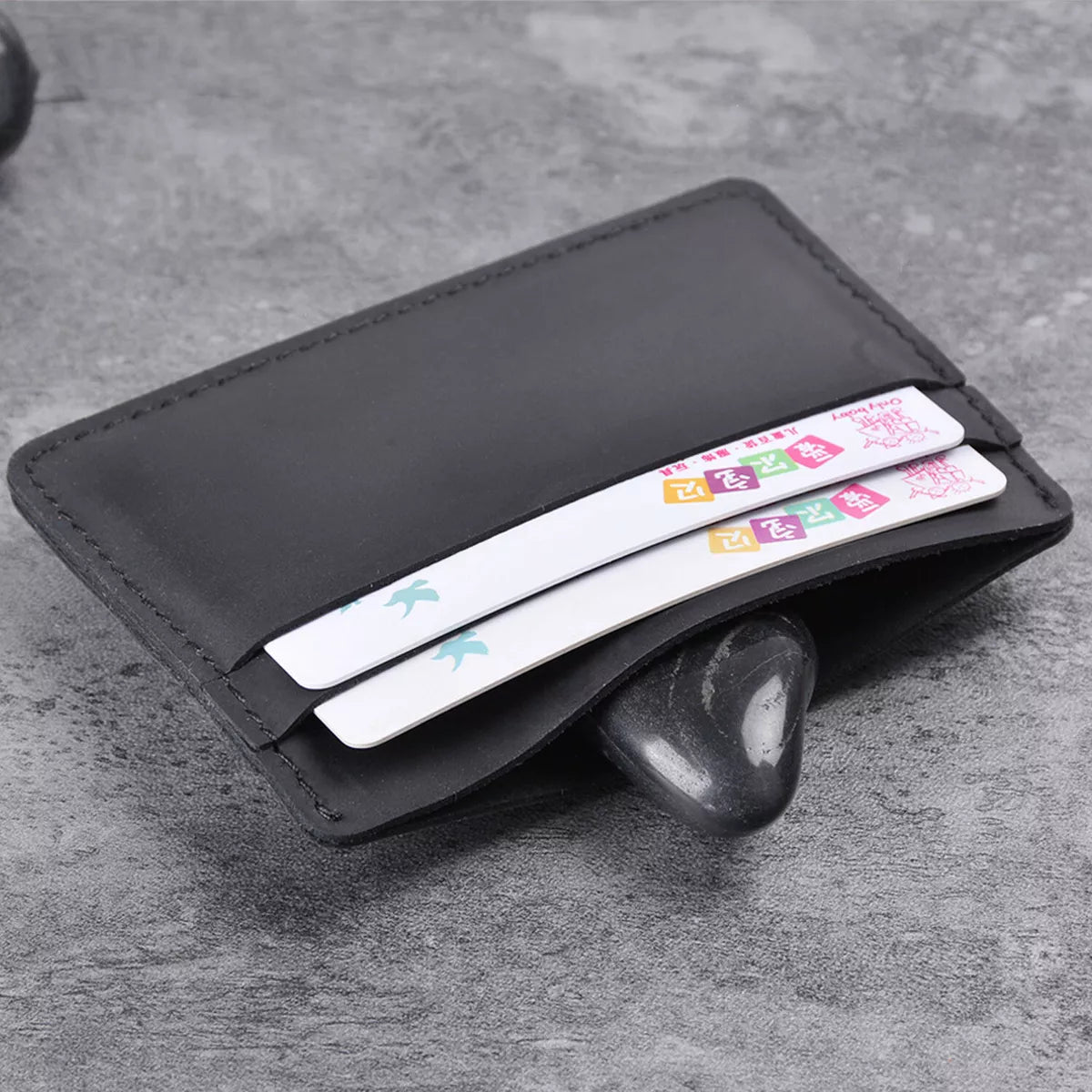 Genuine Leather Card Holder Wallet for Men and Women Slim Minimalist Credit Card