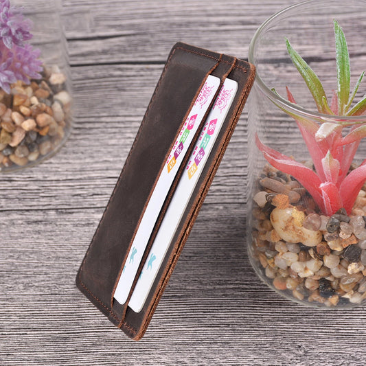 Genuine Leather Card Holder Wallet for Men and Women Slim Minimalist Credit Card