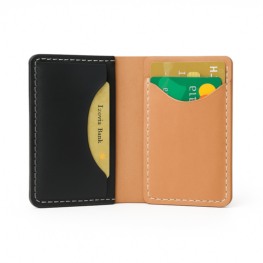 Handmade genuine leather slim card holder / Lightweight wallet / Card wallet / Slim wallet / Card sleeve / Leather card holder